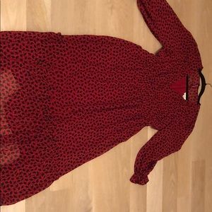 SHOSHANA red midi dress